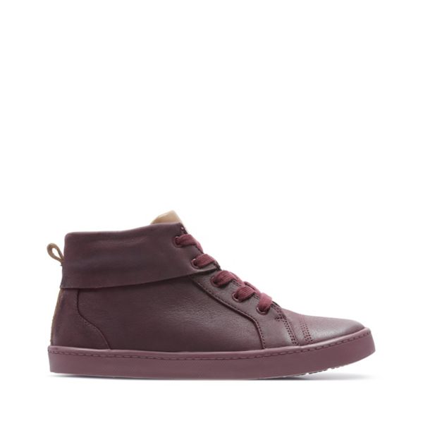 Clarks Boys City Oasis Hi Casual Shoes Burgundy | CA-274935